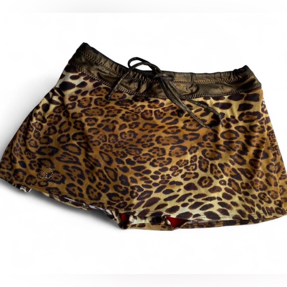 St. John Swim  mini skirt Swimwear with Metallic Leopard  print ,  beach summer